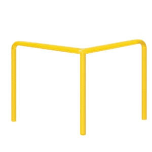 Odbojnica metalowa typ U  – wymiar 1000x1000 mm, kolor ostrzegawczy żółty 