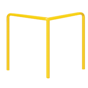 Odbojnica metalowa typ U  – wymiar 1000x1200 mm, kolor ostrzegawczy żółty 