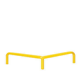Odbojnica metalowa typ U  – wymiar 1000x300 mm, kolor ostrzegawczy żółty 