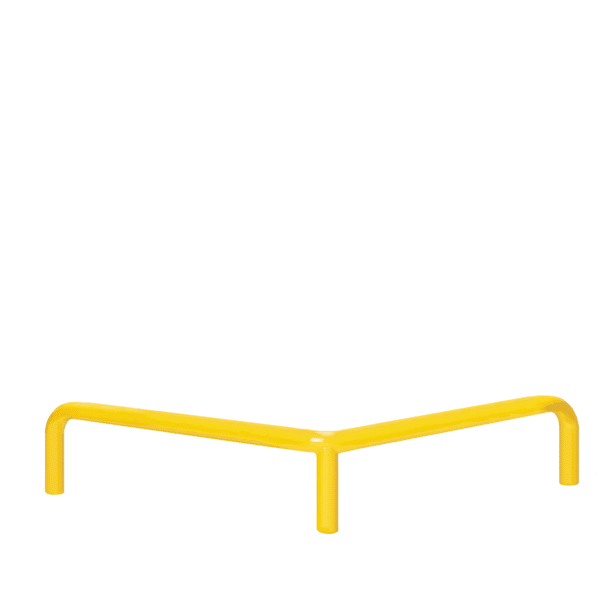 Odbojnica metalowa typ U  – wymiar 1000x300 mm, kolor ostrzegawczy żółty