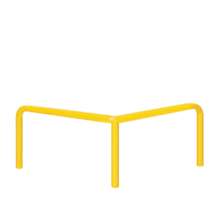 Odbojnica metalowa typ U  – wymiar 1000x600 mm, kolor ostrzegawczy żółty 