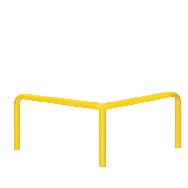 Odbojnica metalowa typ U  – wymiar 1000x600 mm, kolor ostrzegawczy żółty