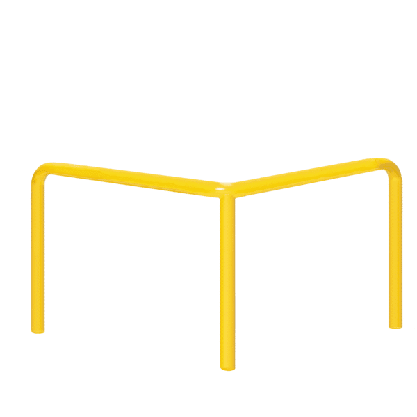 Odbojnica metalowa typ U  – wymiar 1000x800 mm, kolor ostrzegawczy żółty