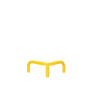 Odbojnica metalowa typ U  – wymiar 600x300 mm, kolor ostrzegawczy żółty 