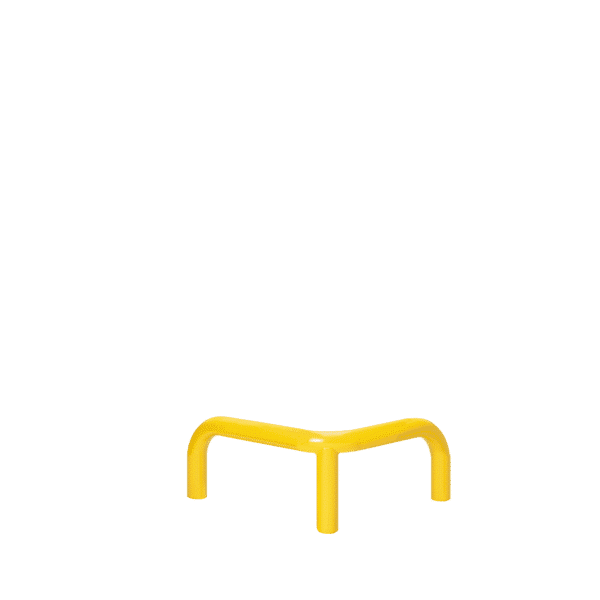 Odbojnica metalowa typ U  – wymiar 600x300 mm, kolor ostrzegawczy żółty