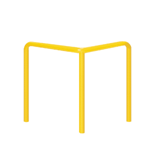 Odbojnica metalowa typ U  – wymiar 800x1000 mm, kolor ostrzegawczy żółty 