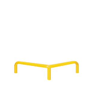 Odbojnica metalowa typ U  – wymiar 800x300 mm, kolor ostrzegawczy żółty 