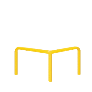 Odbojnica metalowa typ U  – wymiar 800x600 mm, kolor ostrzegawczy żółty 