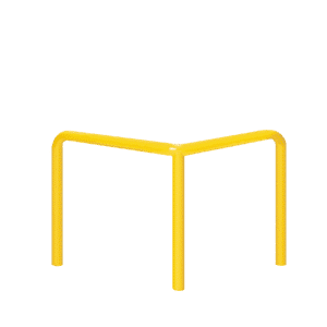 Odbojnica metalowa typ U  – wymiar 800x800 mm, kolor ostrzegawczy żółty 