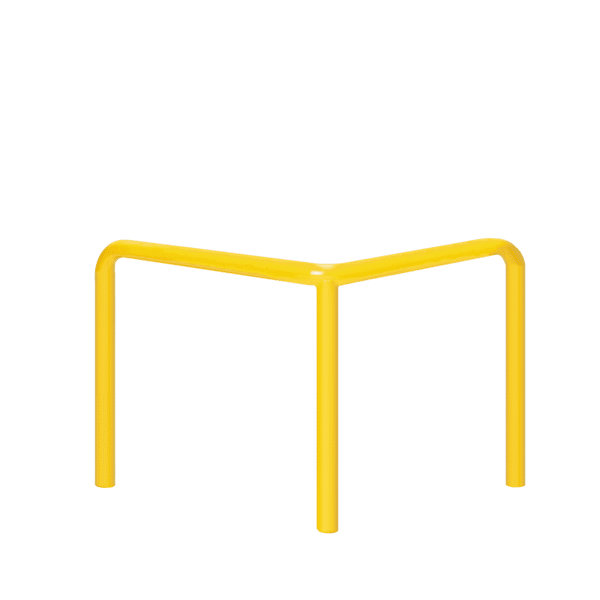 Odbojnica metalowa typ U  – wymiar 800x800 mm, kolor ostrzegawczy żółty