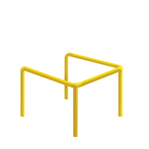 Odbojnica U stalowa – wymiar 800x800 mm, kolor ostrzegawczy żółty