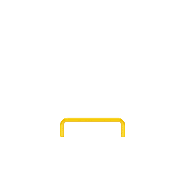 Odbojnica liniowa – żółta odbojnica metalowa - wymiary 1000x300 mm, do wbetonowania