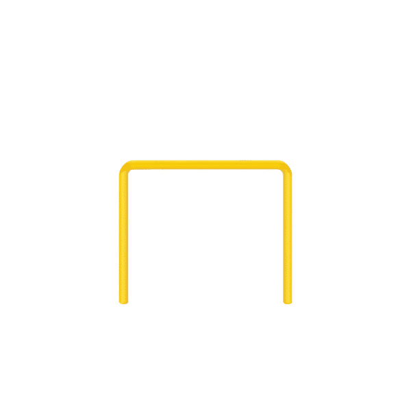 Odbojnica liniowa – żółta odbojnica metalowa - wymiary 1200x1000 mm, do wbetonowania
