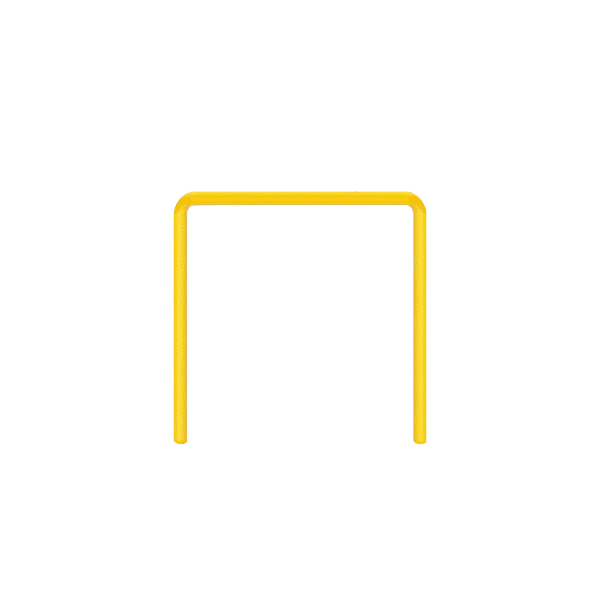 Odbojnica liniowa – żółta odbojnica metalowa - wymiary 1200x1200 mm, do wbetonowania
