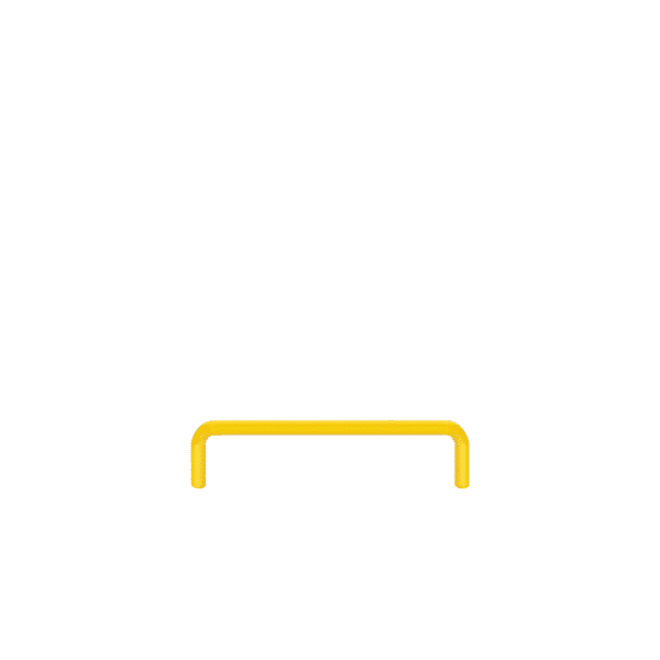 Odbojnica liniowa – żółta odbojnica metalowa - wymiary 1200x300 mm, do wbetonowania