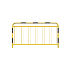 Bariera drogowa typu U-11a z dodatkową belką, malowana na żółto z pasami odblaskowymi,48,3 x 10 x 1500