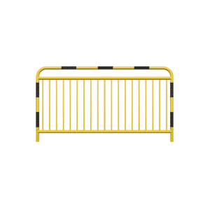 Bariera drogowa typu U-11a z dodatkową belką, malowana na żółto z pasami odblaskowymi,48,3 x 20 x 1500