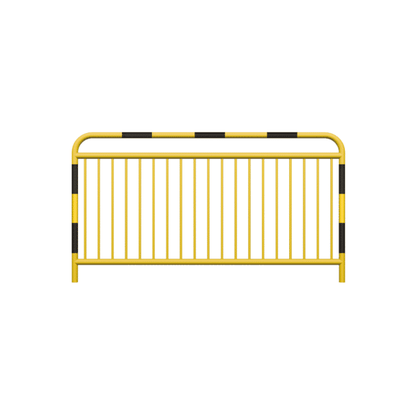 Bariera drogowa typu U-11a z dodatkową belką, malowana na żółto z pasami odblaskowymi,48,3 x 20 x 1500