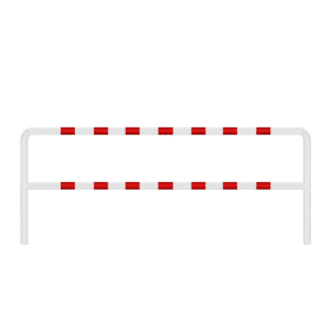 Barierka techniczna U12a – biała odbojnica metalowa  wymiary 800x1100 mm, do wbetonowania