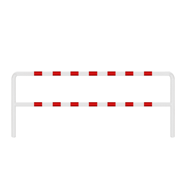 Barierka techniczna U12a – biała odbojnica metalowa  wymiary 800x1100 mm, do wbetonowania