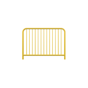 Bariera drogowa typu U-11a z dodatkową belką, malowana na żółto, 48,3 x 20 x 1500 mm