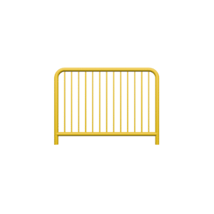 Bariera drogowa typu U-11a, malowana na żółto, 60,3 x 20 x 1500 mm