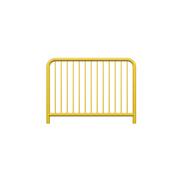 Bariera drogowa typu U-11a, malowana na żółto, 60,3 x 20 x 1500 mm