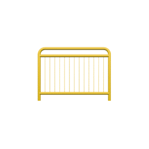 Bariera drogowa U-11a z dodatkową belką, żółta, do wbetonowania, 48,3 x 20 x 2000