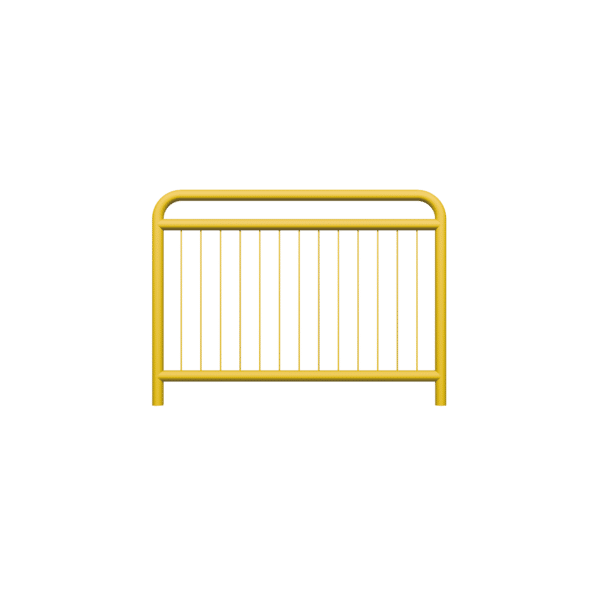 Bariera drogowa U-11a z dodatkową belką, żółta, do wbetonowania, 48,3 x 20 x 2000