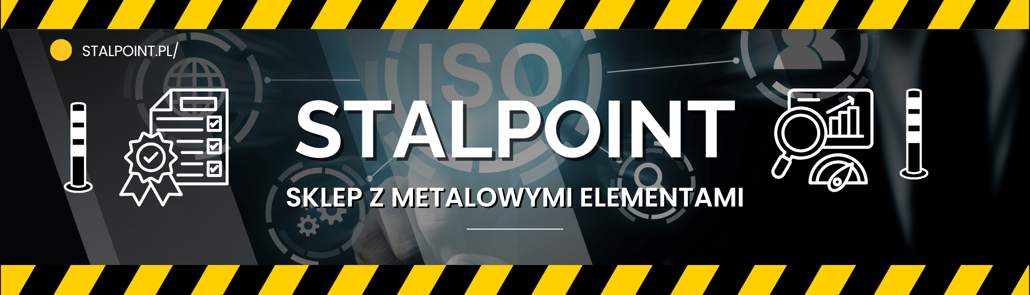 Stalpoint producent barier drogowych stalowych i metalowych odbojnic magazynowych, baner sklepu
